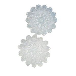 Doilys (2) Vintage White Cotton 10.5", handmade in 1930